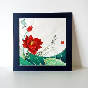 Kaligrafia "Czerwona lilia wodna"